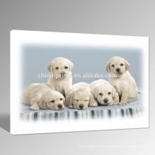 Cute Dog Canvas Art / Lovely Pet Picture Estampe Giclée / animal Art de mur pour enfants